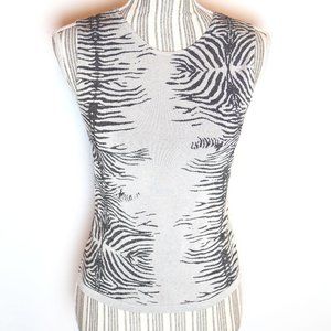 Ribbed Spandex Animal Print Crop Tank Top